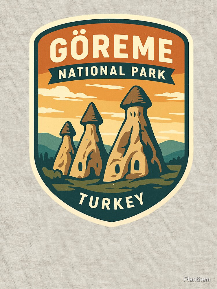 Göreme National Park - Turkey Vintage Travel Emblem by Planthem