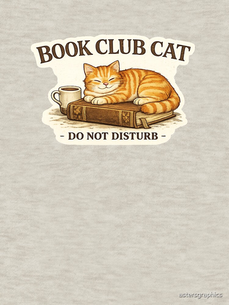 Book Club Cat Do Not Disturb | Cozy Reading Cat | Book Lover Gift | Cat Reader Aesthetic by astersgraphics