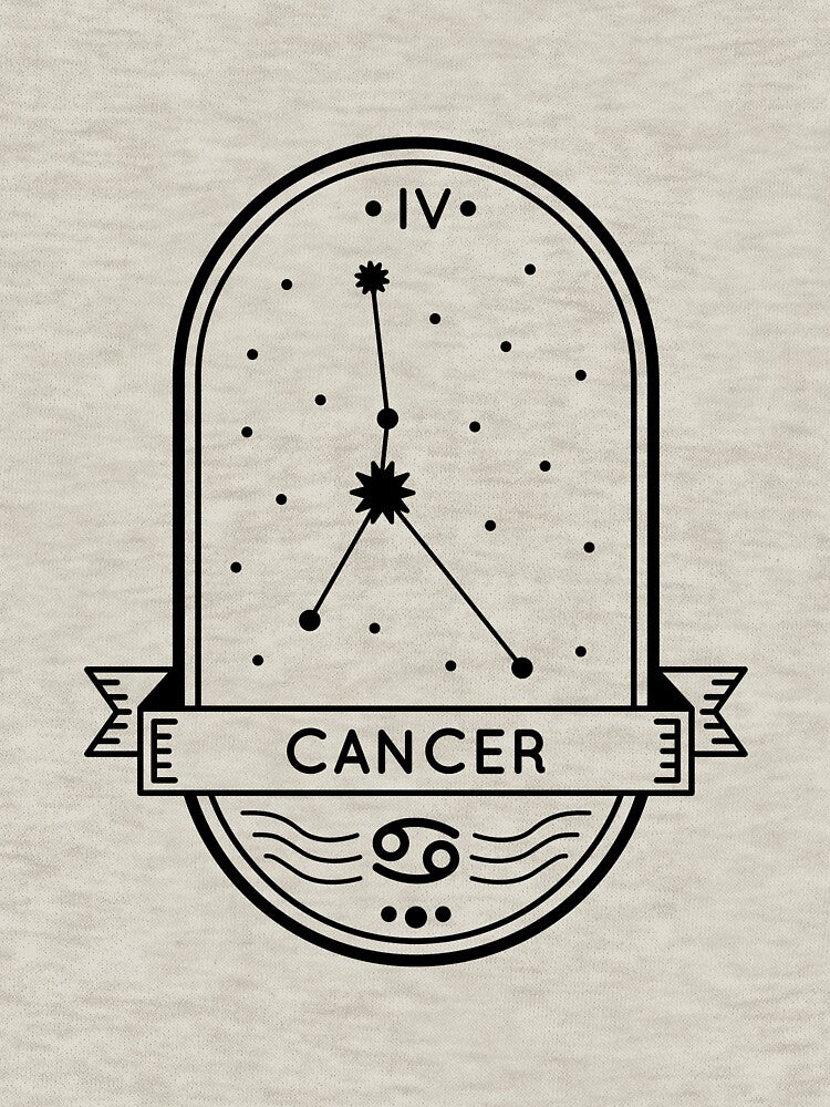 Cancer Zodiac Emblem Minimalist Line Art by debbiebento