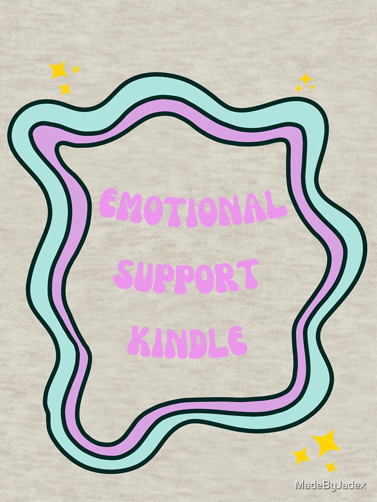 Emotional Support Kindle Pink And Green by MadeByJadex