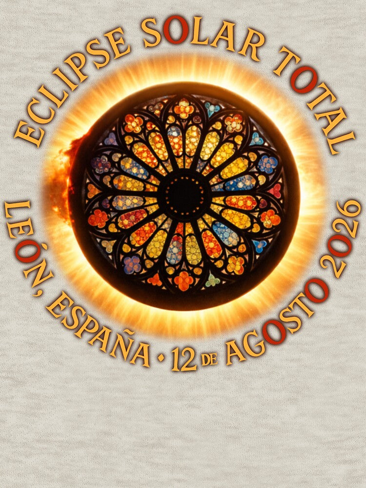 Total Solar Eclipse León Spain 2026 – Stained Glass Cathedral Art by LaPolilladPapel