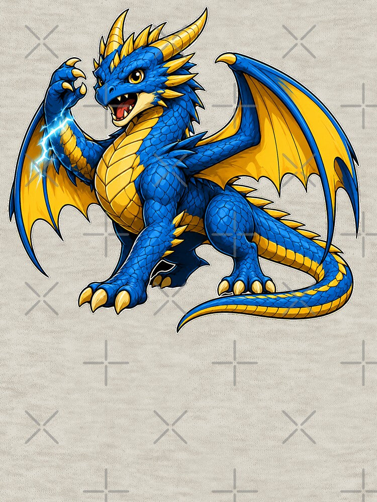 Blue Lightning Dragon Fantasy Art by Hatchling Hollow