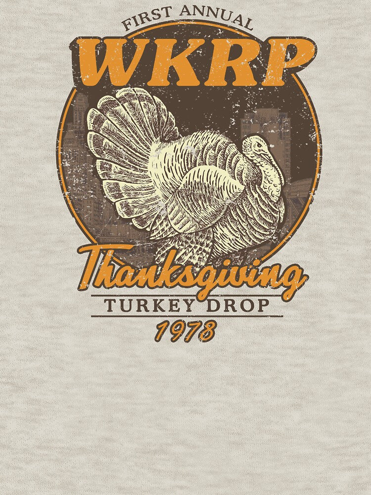 WKRP Turkey Drop (Light Print) by Lost In Shirts