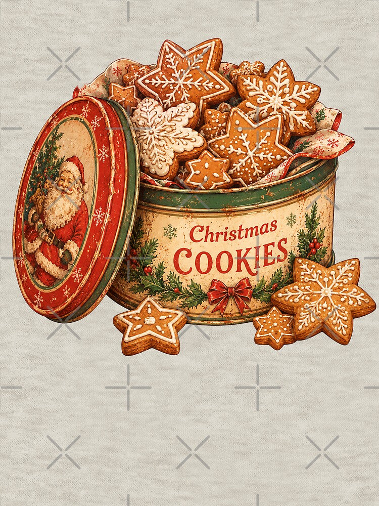 Vintage Christmas Cookie Tin – Cozy Gingerbread Holiday Treats by Iras-Art-Corner