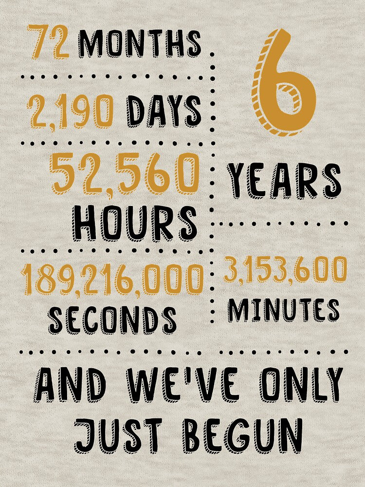 6  Years And We've Only Just Begun Couple T-shirt, Phone Cases And Other Gifts by MemWear