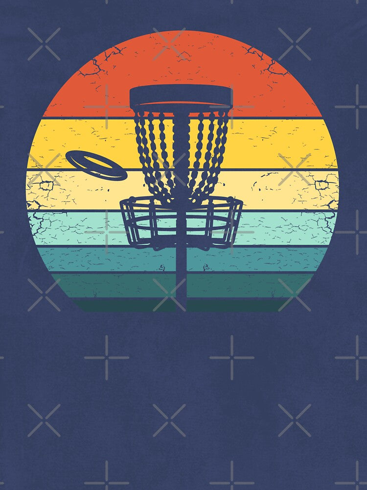 70s Disc Golf Silhouette on a Vintage Sunset by KleverOlivier