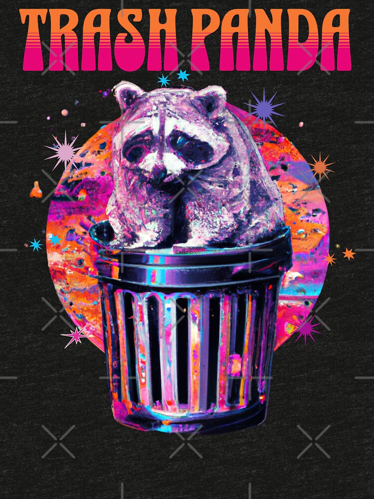 Retro Psychedelic I Love Trash Pandas - Adorable Racoon Spirit Animal Retro Psyche Trash Bandit by zptees