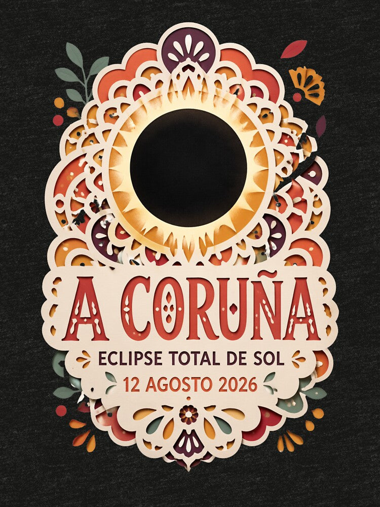 A Coruña Eclipse Total de Sol 2026 Spain by Print Loft