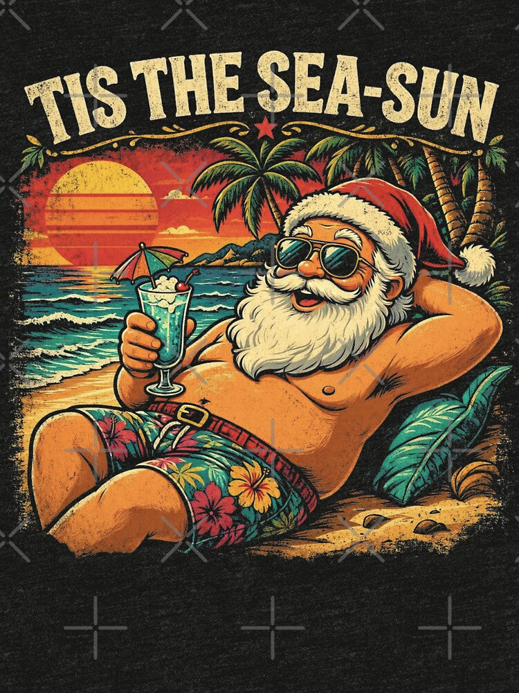 Beach Santa Tis the Sea-Sun Christmas In July Vintage by CF_VintageDesign
