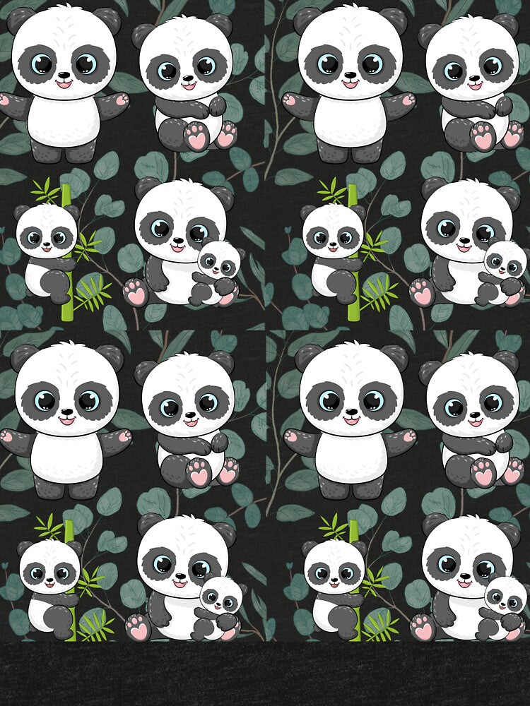 Cute Pandas on Eucalyptus Background by BoomBoomBaby