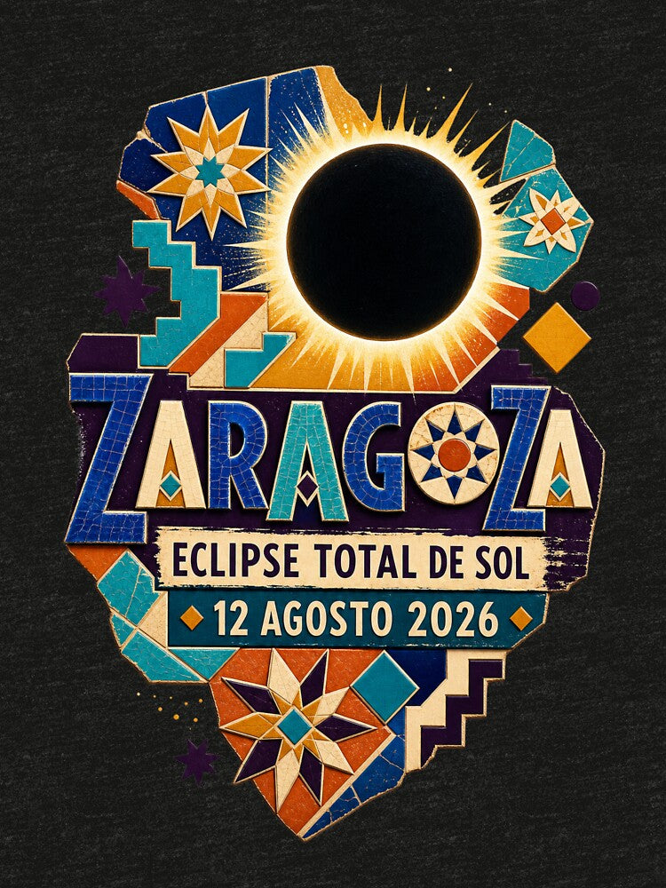 Zaragoza Eclipse Total de Sol 2026 Spain by Print Loft