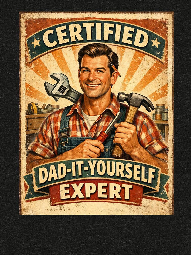 Certified Dad-It-Yourself Expert Retro Vintage Funny Fathers Day Gift For Handyman Dad by Print Loft