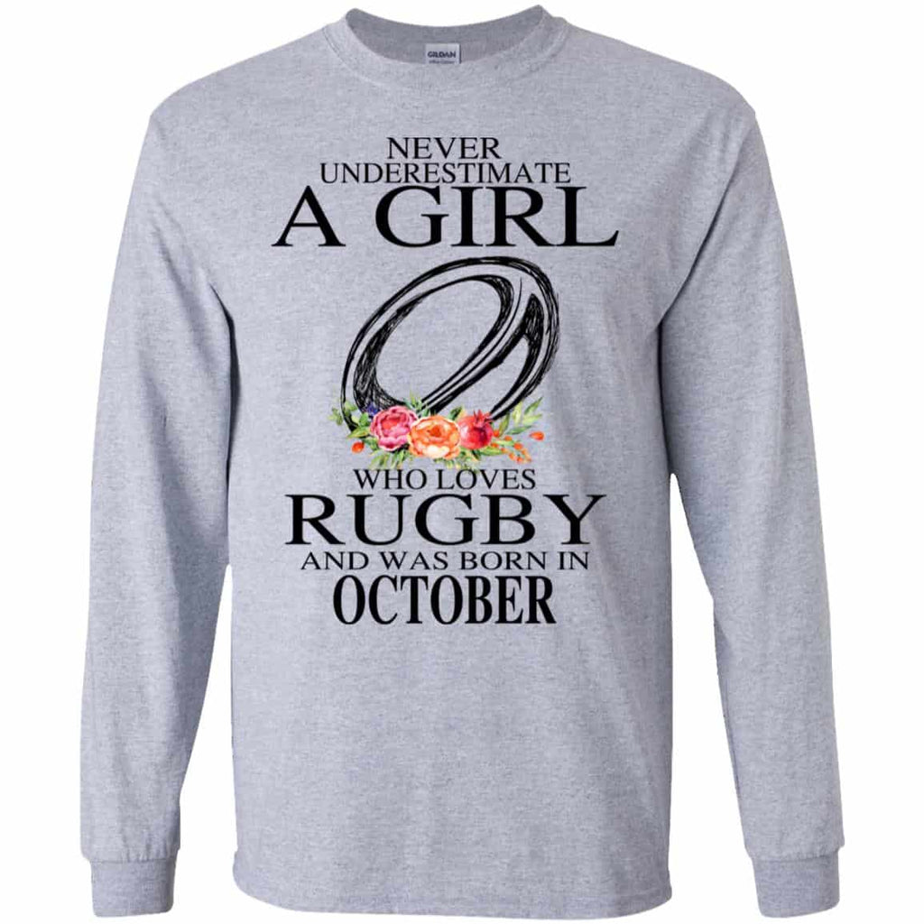 A Girl Who Loves Rugby And Was Born In October T-Shirts, Hoodie, Tank