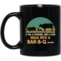 A Pig A Chicken And A Cow Walk Into A Bar-B-Q Mug