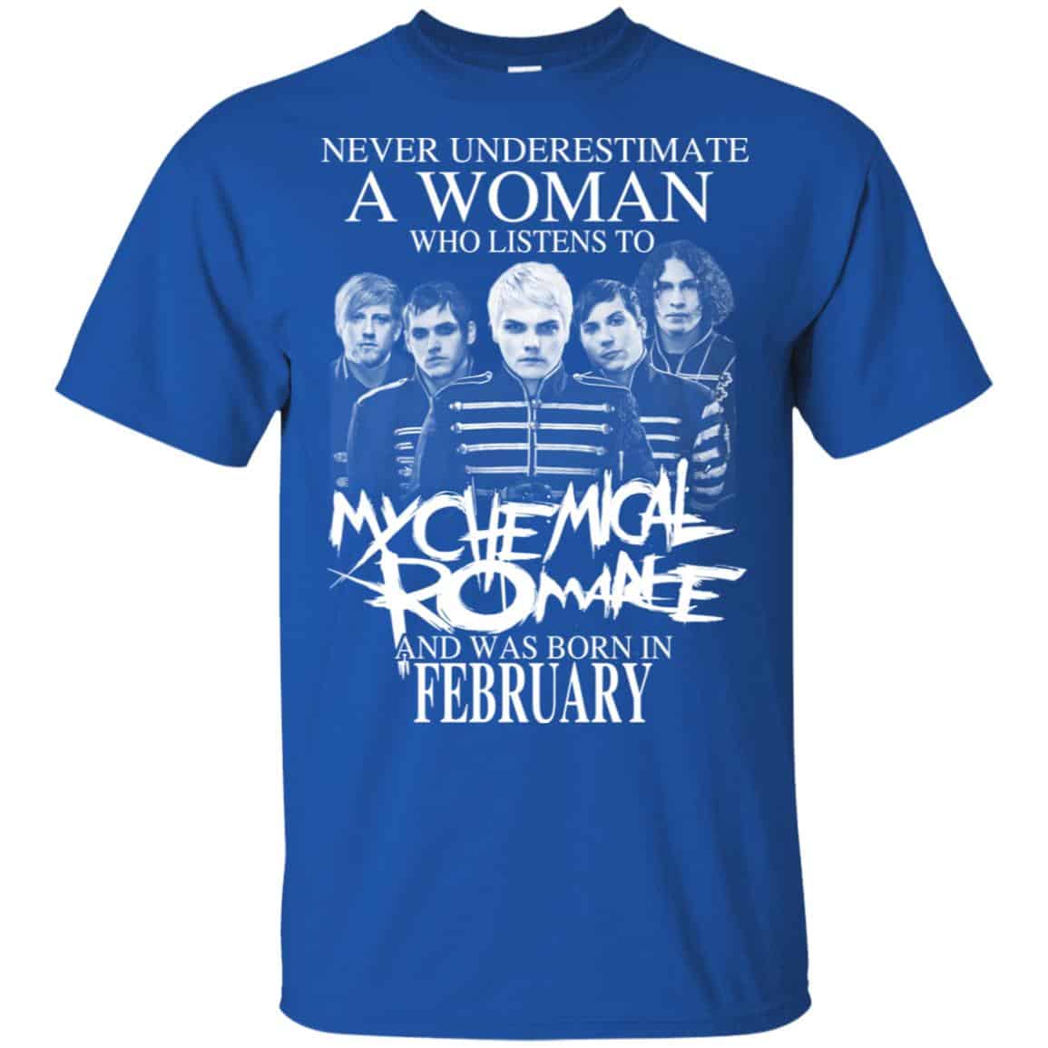 A Woman Who Listens To My Chemical Romance And Was Born In February T-Shirts, Hoodie, Tank