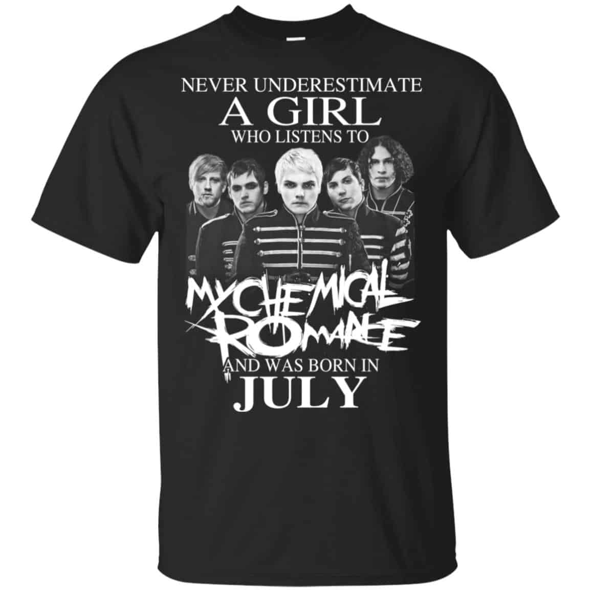 A Girl Who Listens To My Chemical Romance And Was Born In July T-Shirts, Hoodie, Tank