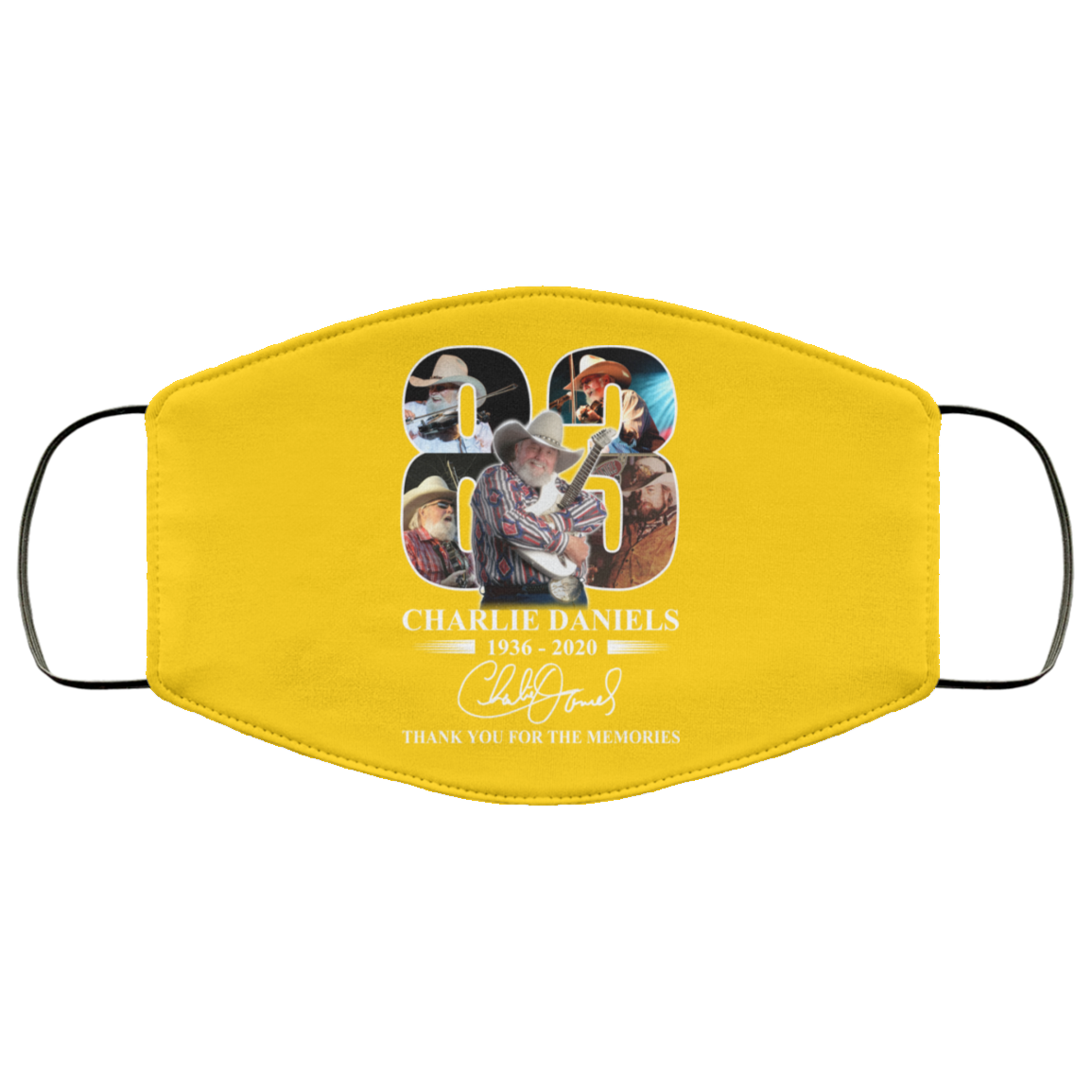 Remembering Charlie Daniels 1936 2020 Face Mask