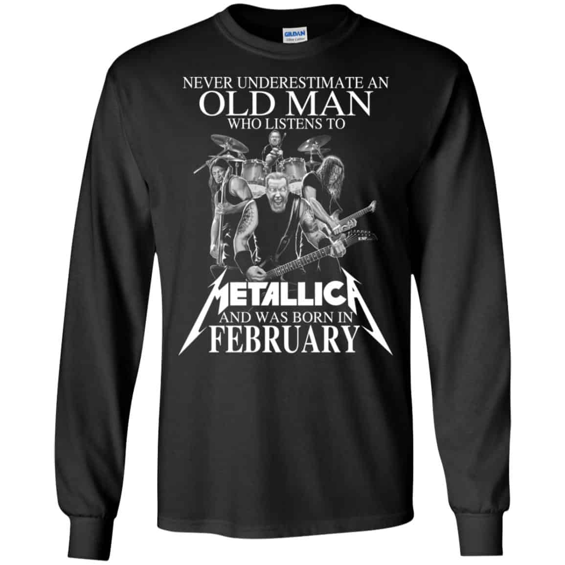 An Old Man Who Listens To Metallica And Was Born In February T-Shirts, Hoodie, Tank
