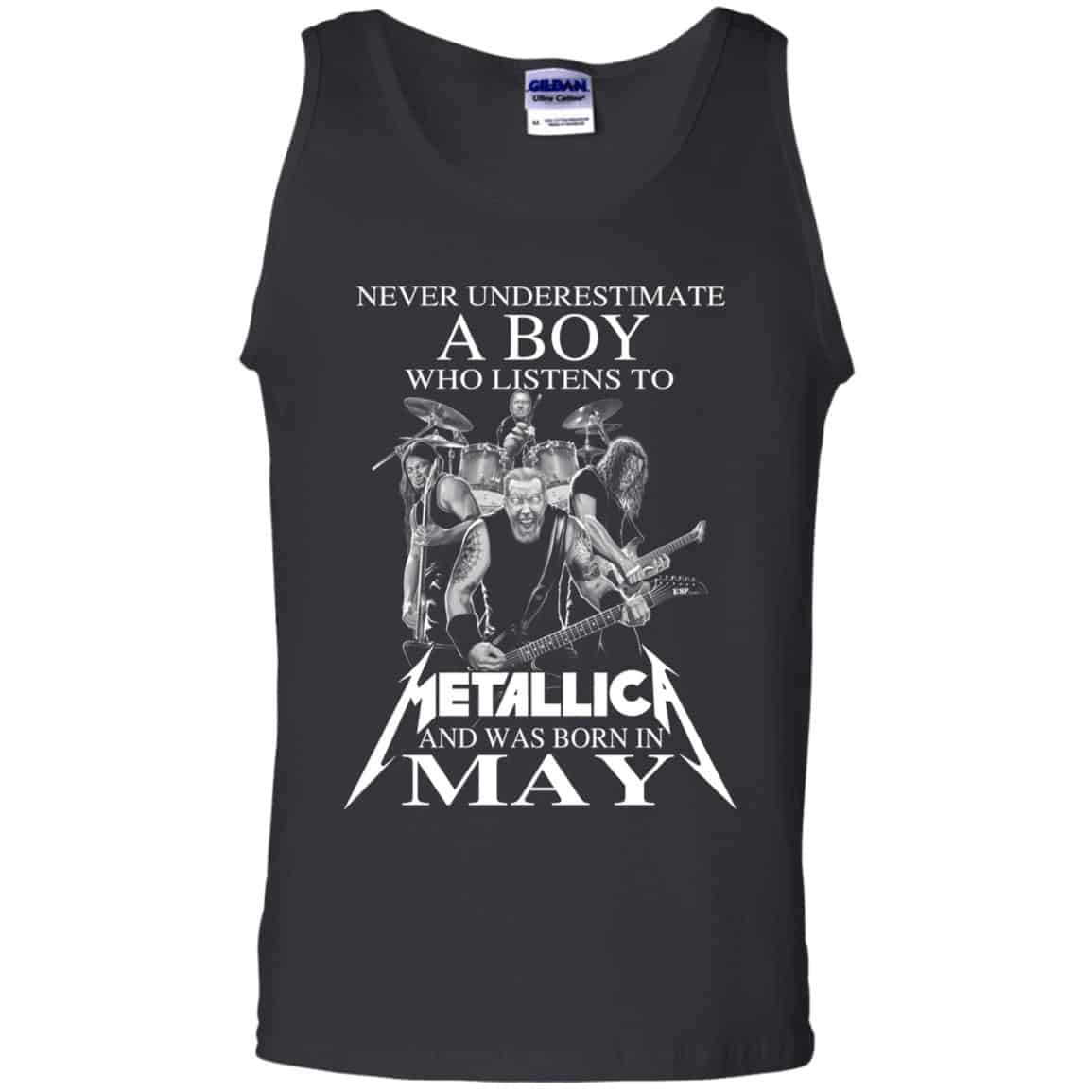 A Boy Who Listens To Metallica And Was Born In May T-Shirts, Hoodie, Tank