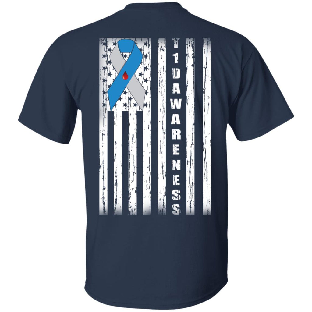 Type 1 Diabetes Awareness Support T1D Flag Ribbon Shirt, Hoodie, Tank
