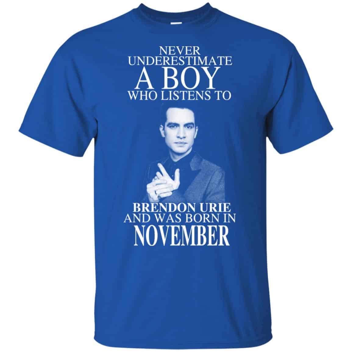 A Boy Who Listens To Brendon Urie And Was Born In November T-Shirts, Hoodie, Tank