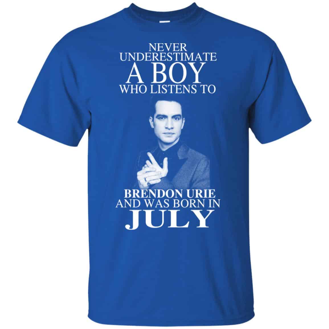 A Boy Who Listens To Brendon Urie And Was Born In July T-Shirts, Hoodie, Tank