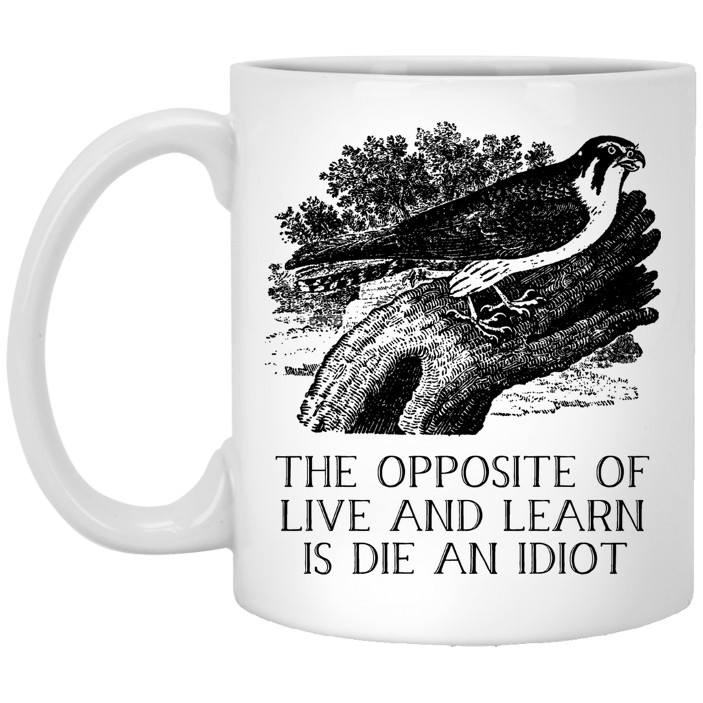 The Opposite of Live and Learn is Die an Idiot Mug