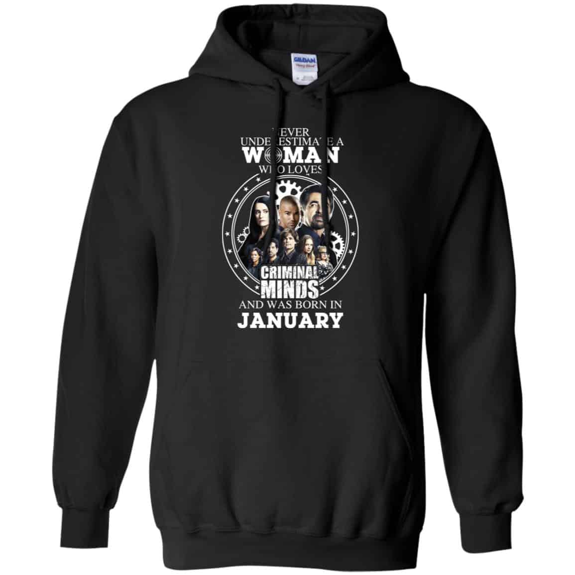 Never Underestimate A Woman Who Loves Criminal Minds And Was Born In January T-Shirts, Hoodie, Tank