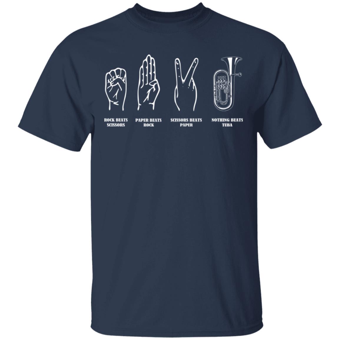 Rock Beats Scissors Paper Beats Rock Scissors Beats Paper Nothing Beats Tuba Shirt, Hoodie, Tank