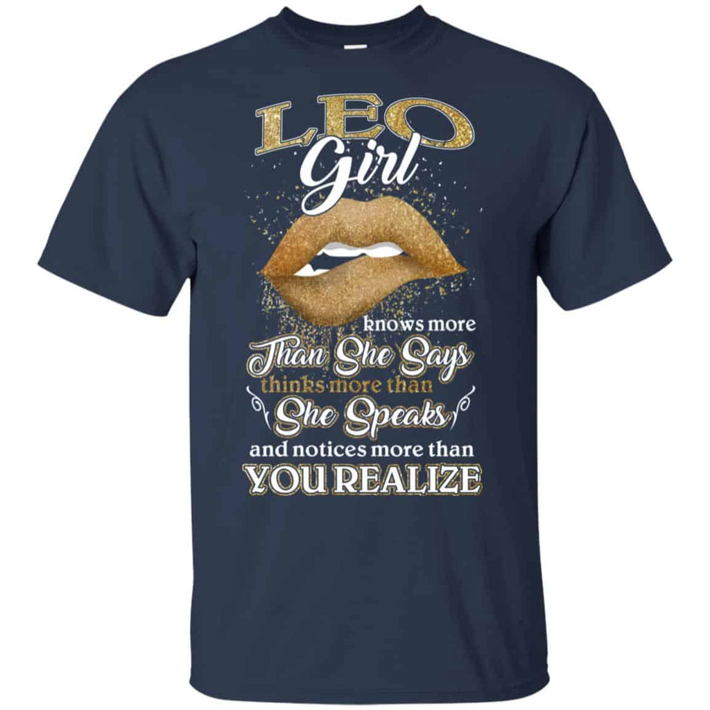 Leo Girl Knows More Than She Says Zodiac Birthday T-Shirts, Hoodie, Tank