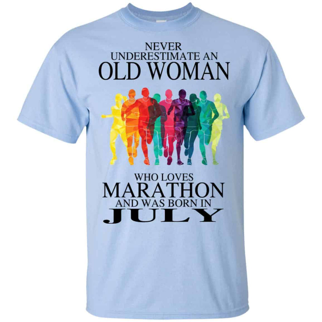 An Old Woman Who Loves Marathon And Was Born In July T-Shirts, Hoodie, Tank