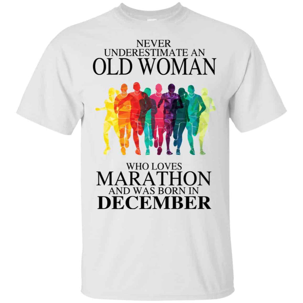 An Old Woman Who Loves Marathon And Was Born In December T-Shirts, Hoodie, Tank