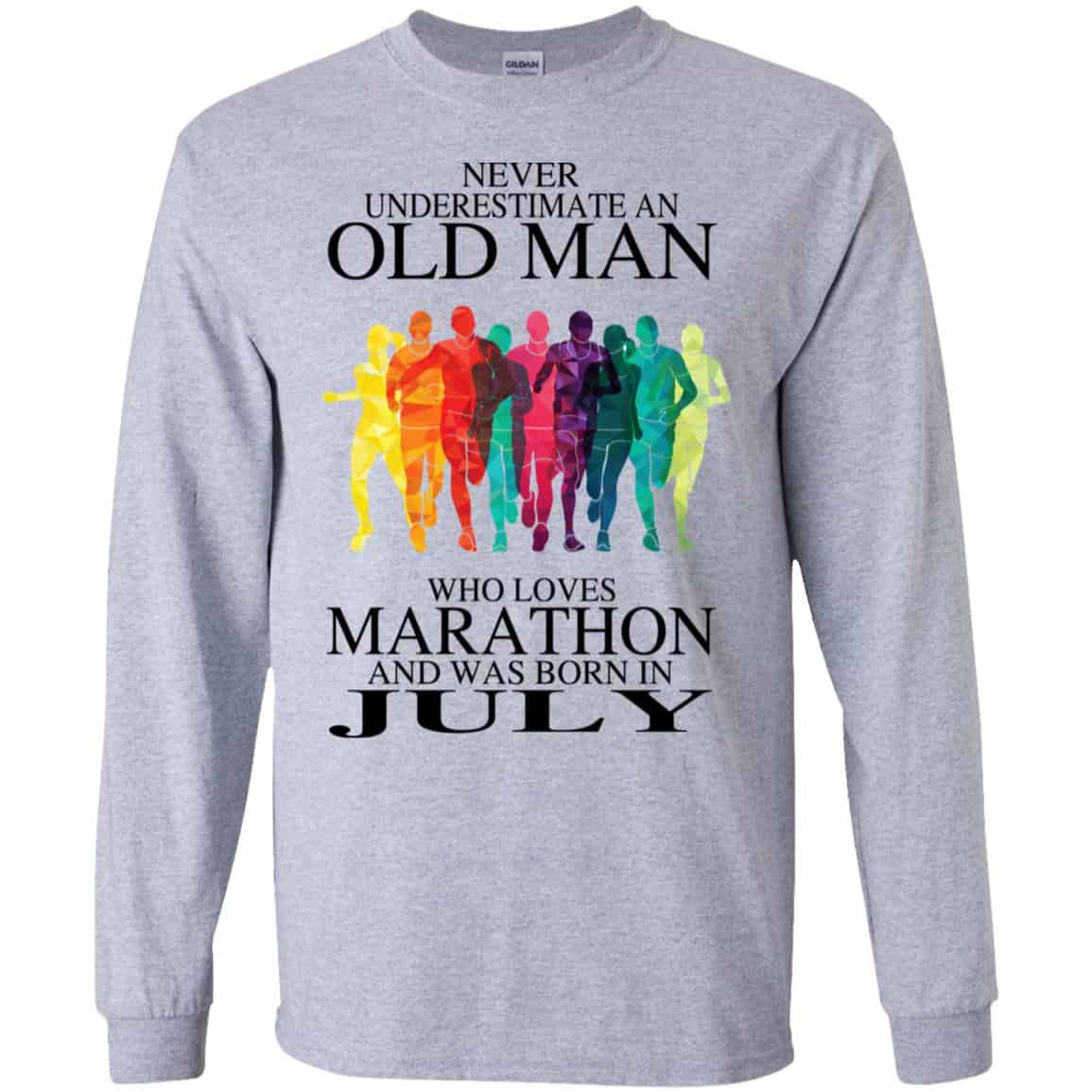 An Old Man Who Loves Marathon And Was Born In July T-Shirts, Hoodie, Tank