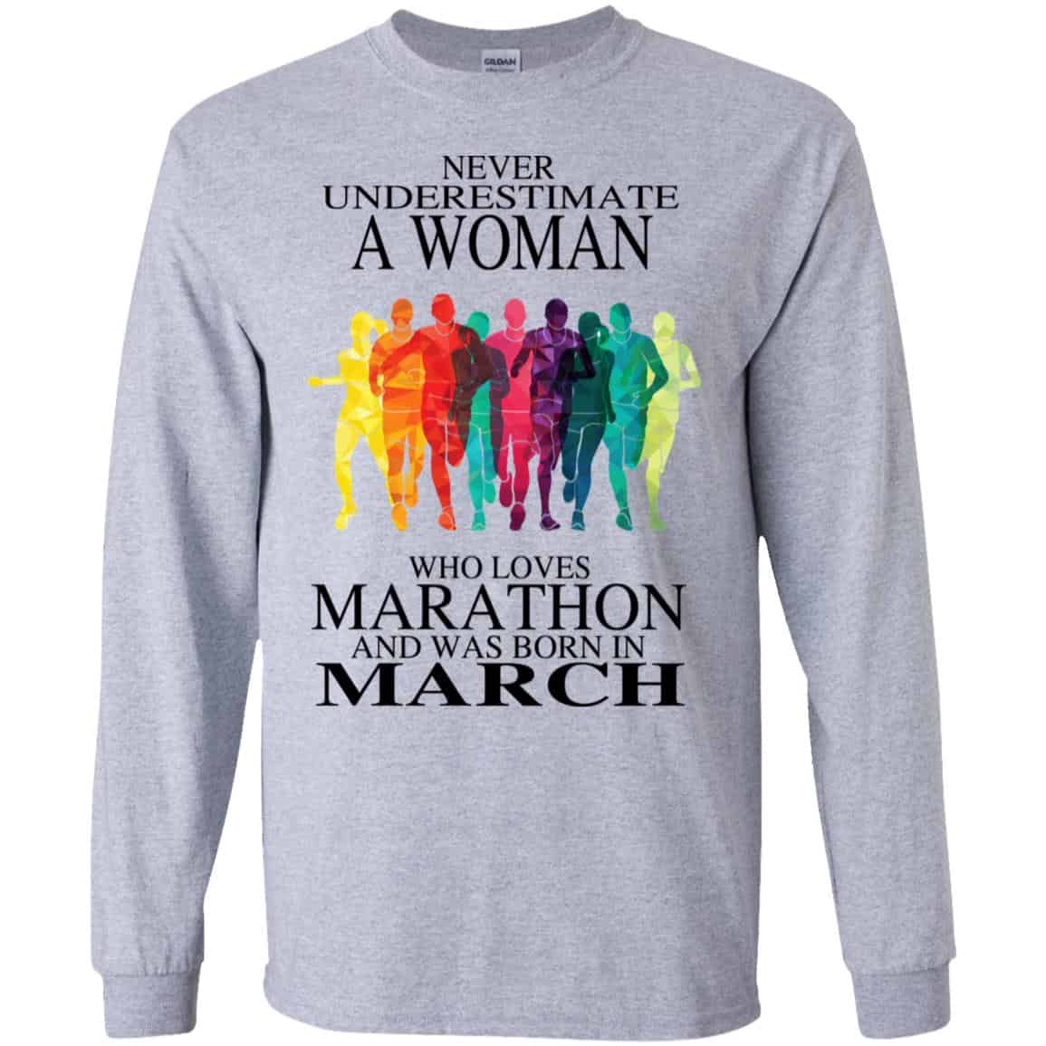 A Woman Who Loves Marathon And Was Born In March T-Shirts, Hoodie, Tank