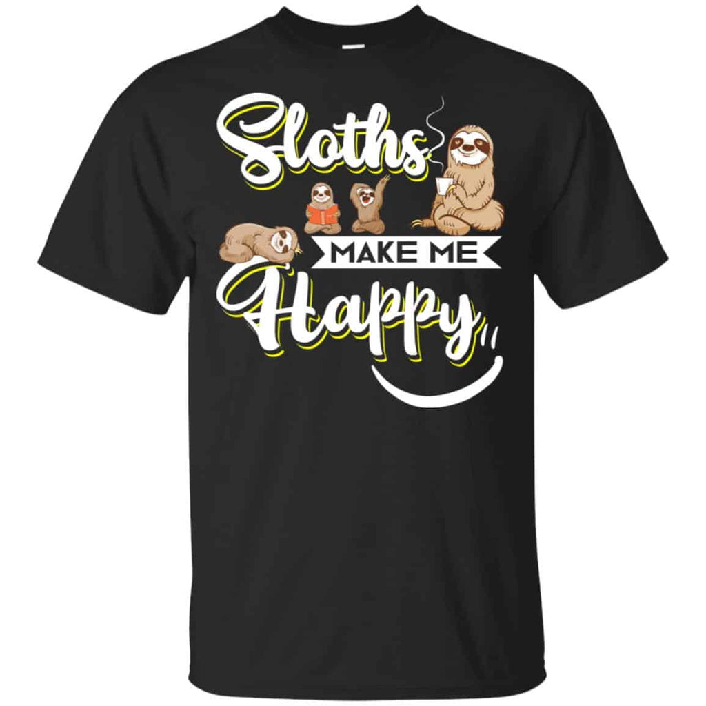 Sloths Make Me Happy Shirt, Hoodie, Tank