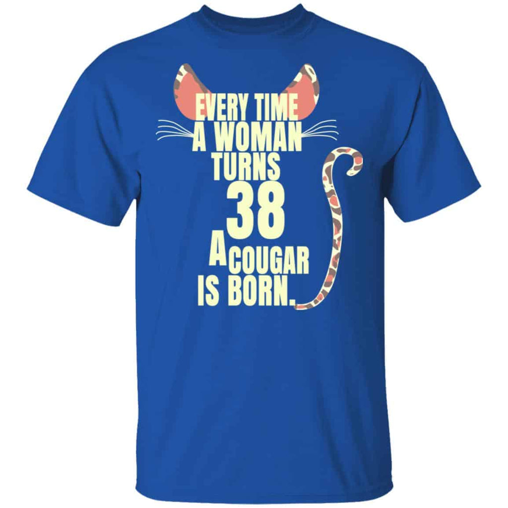 Every Time A Woman Turns 38 A Cougar Is Born Birthday Shirt, Hoodie, Tank