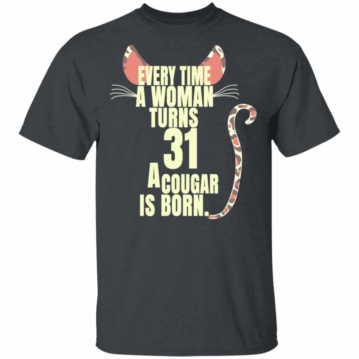 Every Time A Woman Turns 31 A Cougar Is Born Birthday Shirt, Hoodie, Tank