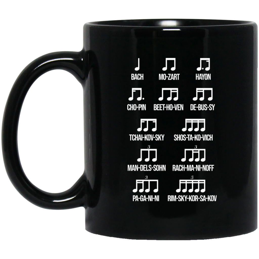 Composer Rhythm Music Gift Bach Mozart Beethoven Chopin Camiseta Mug