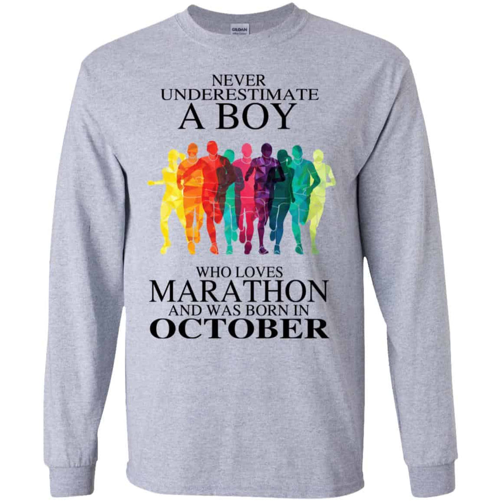 A Boy Who Loves Marathon And Was Born In October T-Shirts, Hoodie, Tank