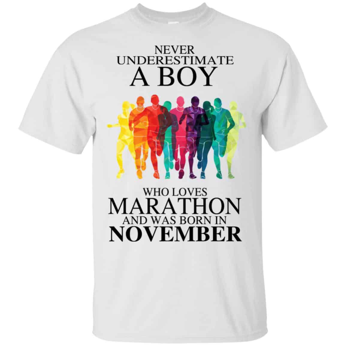 A Boy Who Loves Marathon And Was Born In November T-Shirts, Hoodie, Tank