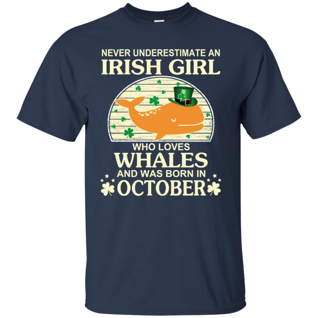 An Irish Girl Who Loves Whales And Was Born In October T-Shirts, Hoodie, Tank