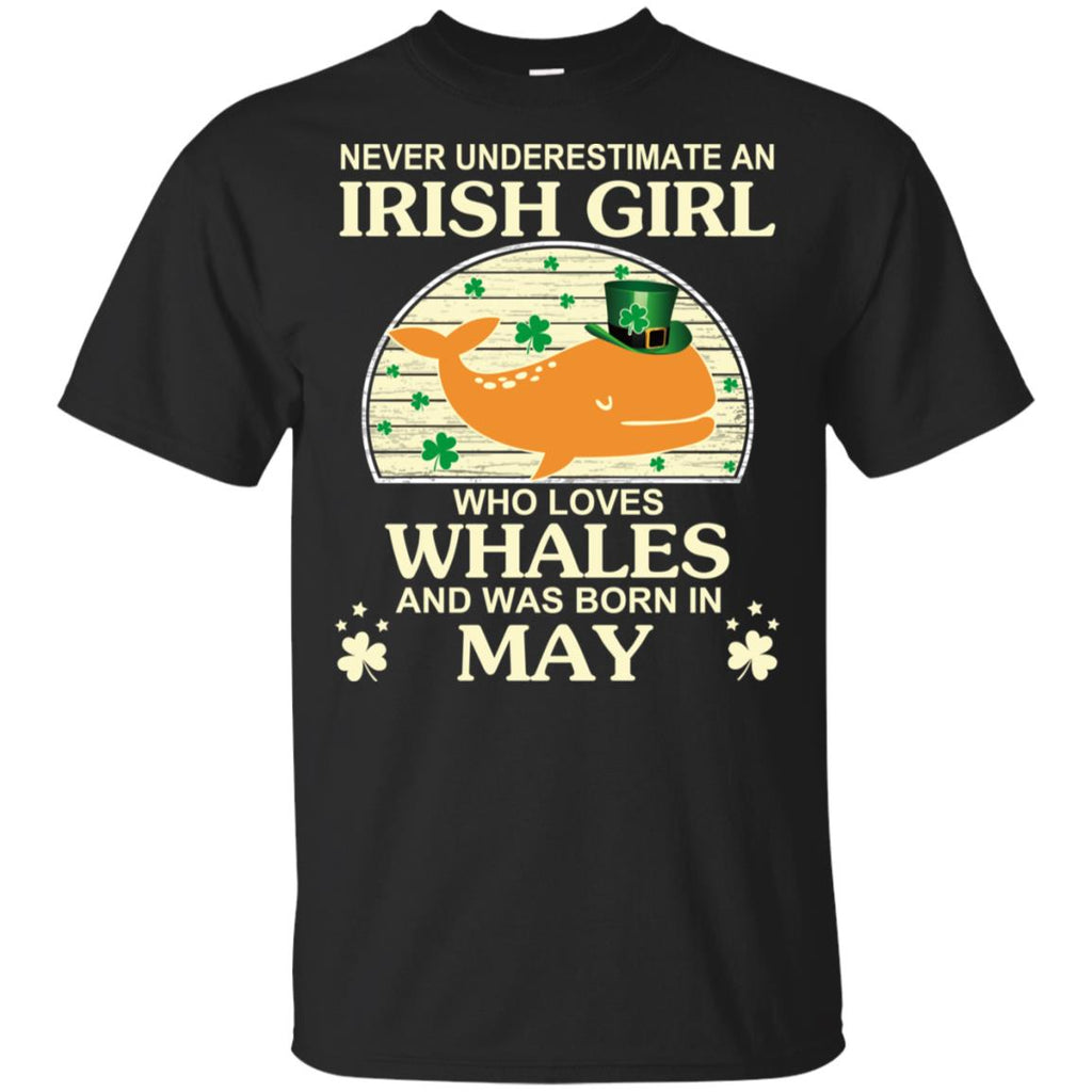 An Irish Girl Who Loves Whales And Was Born In May T-Shirts, Hoodie, Tank