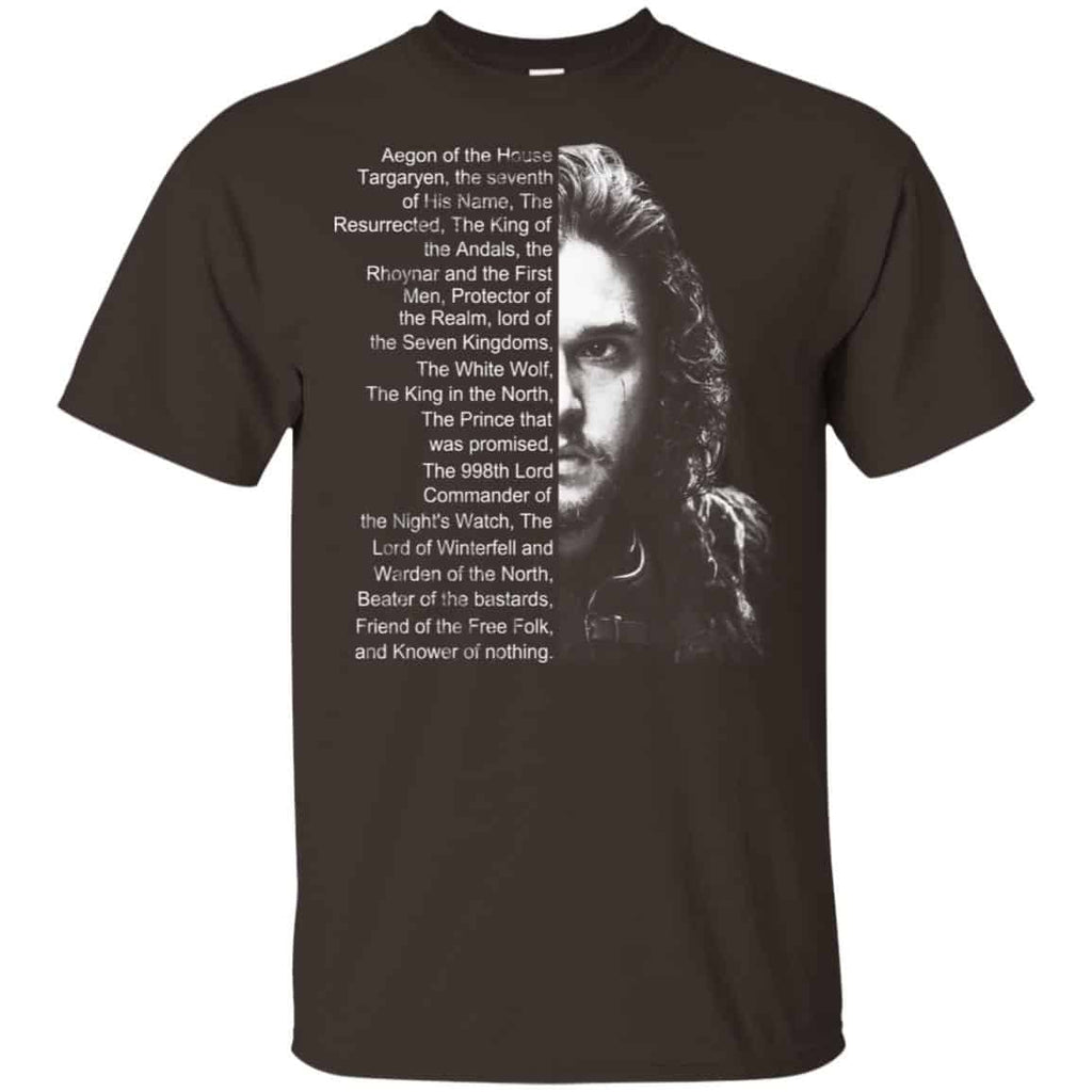 Jon Snow: List Name Aegon Of The House T-Shirts, Hoodie, Sweater