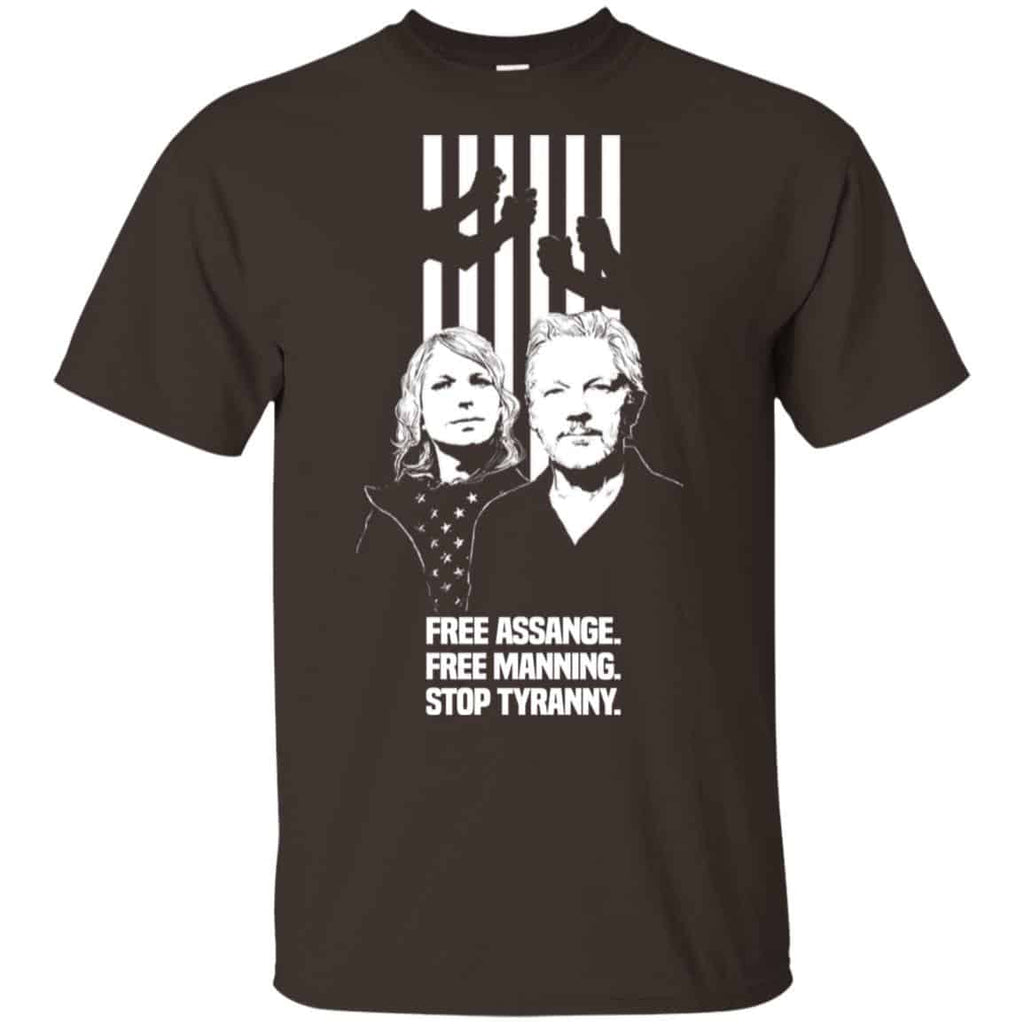 Free Assange. Free Manning. Stop Tyranny. T-Shirts, Hoodie, Tank
