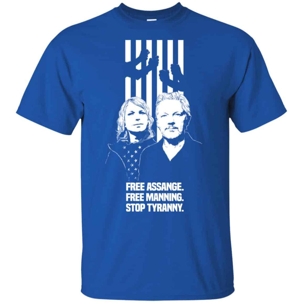 Free Assange. Free Manning. Stop Tyranny. T-Shirts, Hoodie, Tank