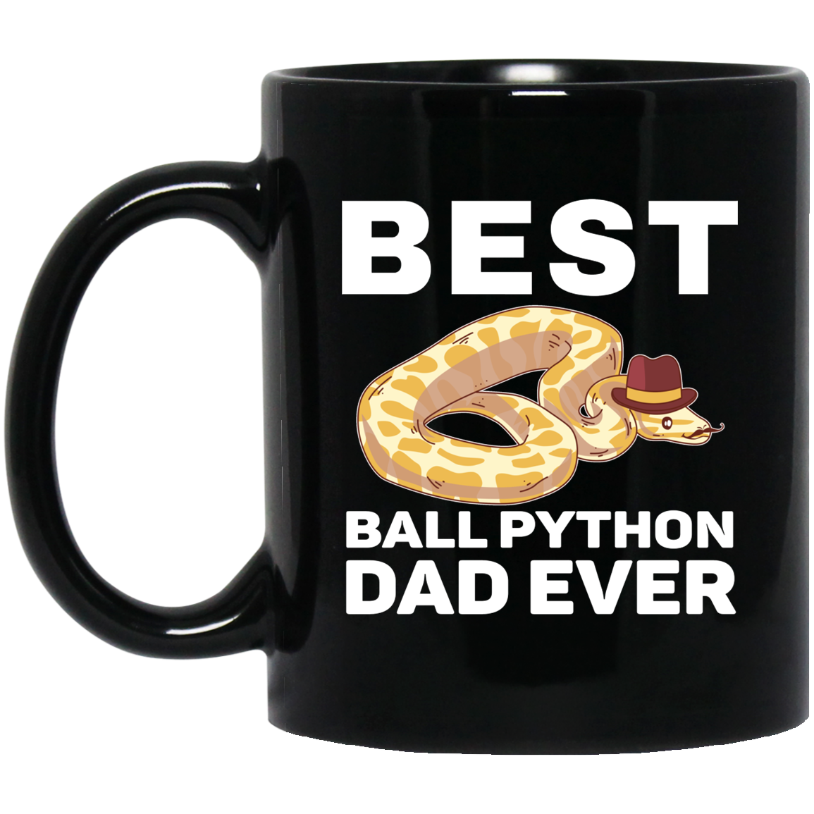 Ball Python Dad Beard Mustache Pet Snake Mug