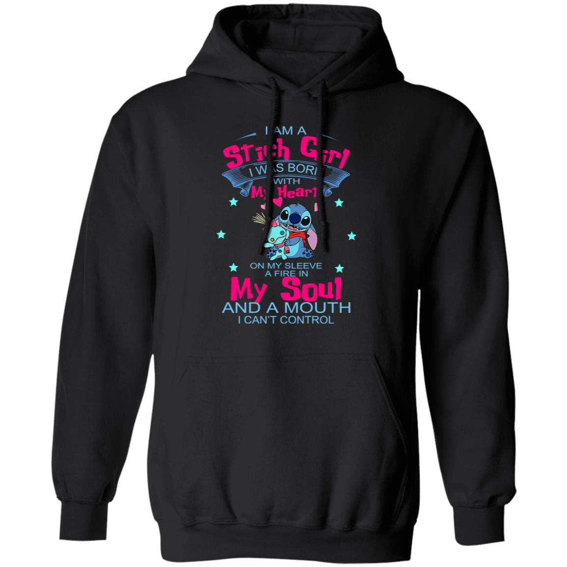 I Am A Stich Girl Was Born In With My Heart On My Sleeve Shirt, Hoodie, Tank