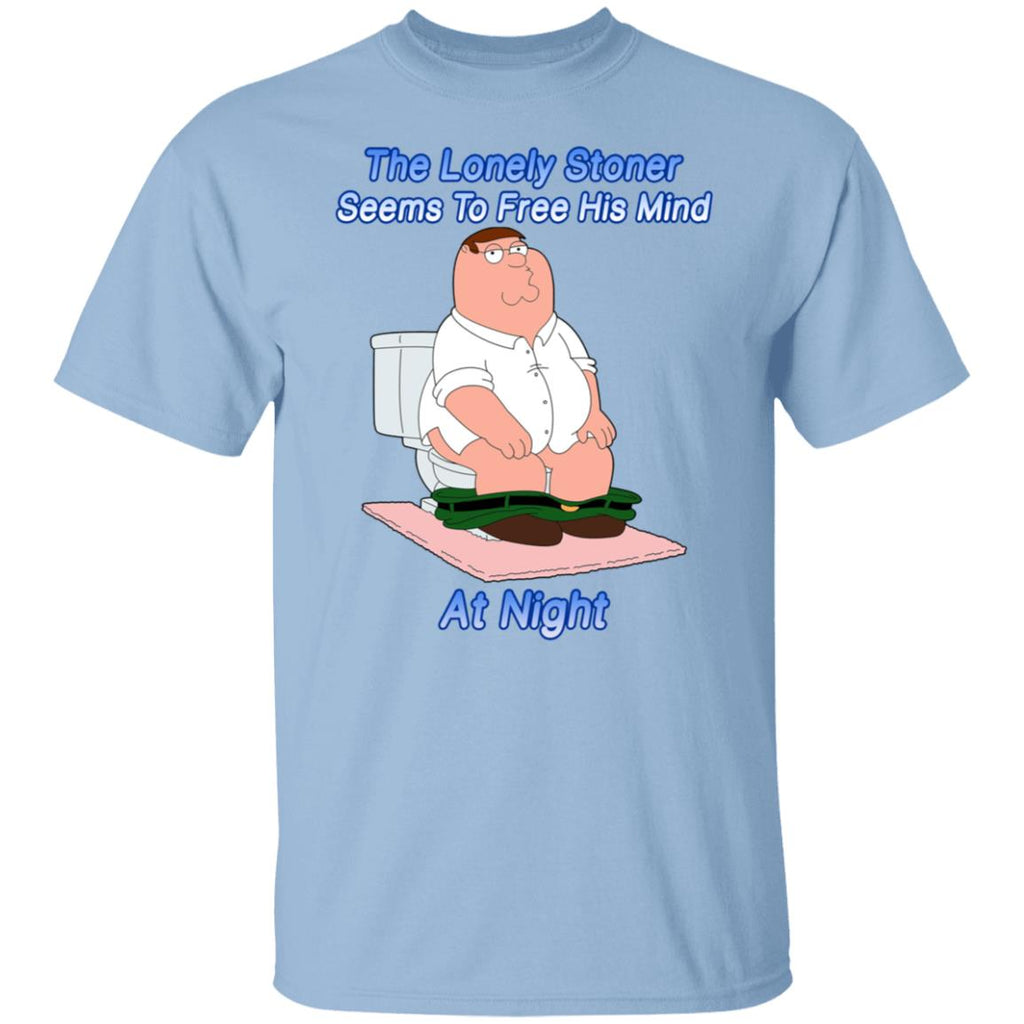 The Lonely Stoner Seems To Free His Mind At Night Peter Griffin Version Shirt, Hoodie, Tank