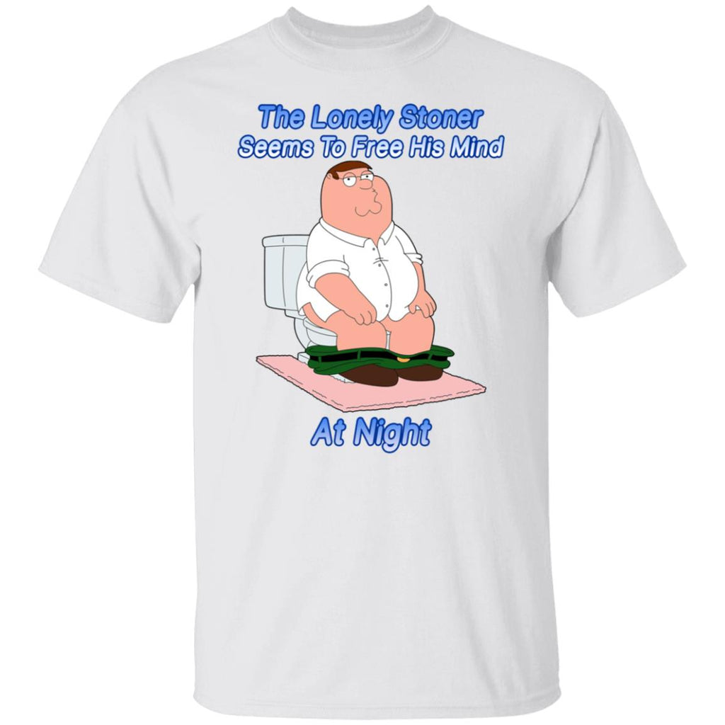The Lonely Stoner Seems To Free His Mind At Night Peter Griffin Version Shirt, Hoodie, Tank
