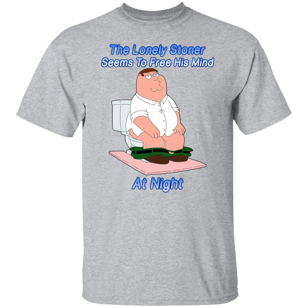 The Lonely Stoner Seems To Free His Mind At Night Peter Griffin Version Shirt, Hoodie, Tank